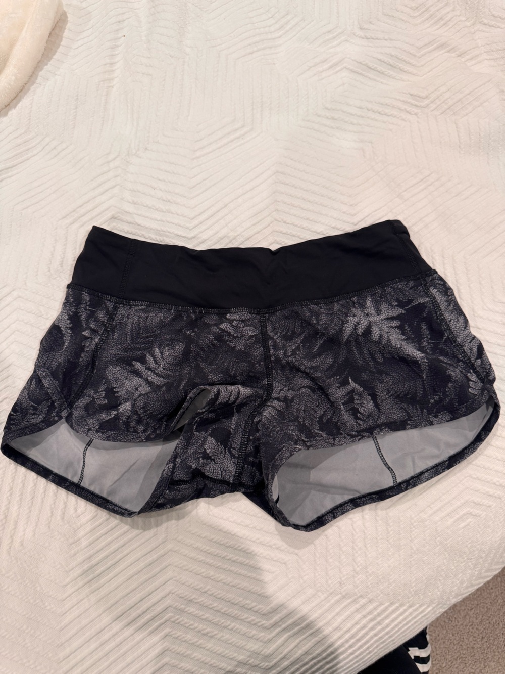 lululemon athletica Black Floral Print Athletic Shorts